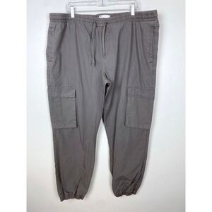 ASOS Design Mens Tapered Cargo Jogger‎ Pants 3XL Washed Charcoal Pull On Cotton